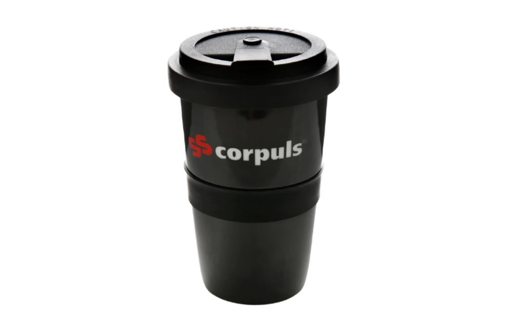 Schwarzer Coffee2Go Becher von corpuls